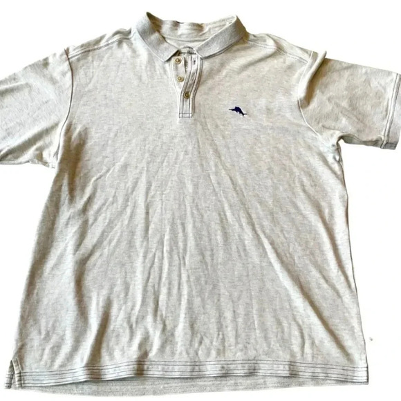 Tommy Bahama short sleeved polo shirt Light gray Men’s size XL Preppy - Picture 2 of 11